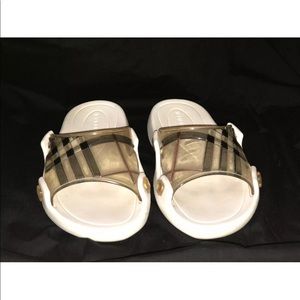 BURBERRY Women’s White Slides Sandals EU 38 / 8 US